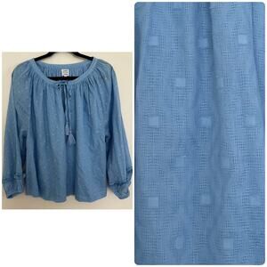 Cake for Dinner Peasant Style Blouse in Blue